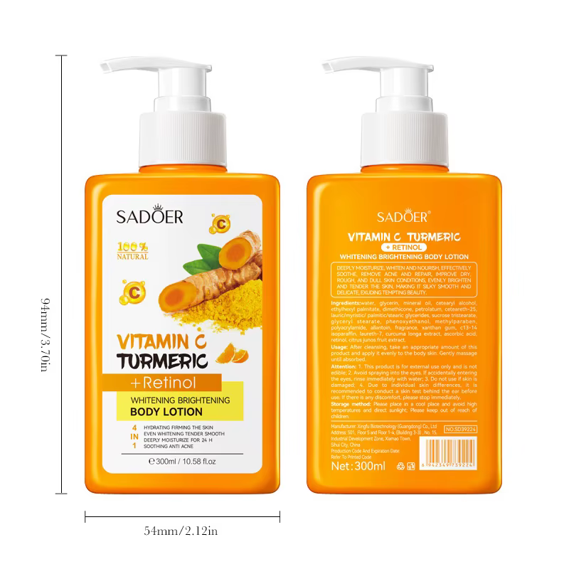 Lotion pour le corps au curcuma et à la vitamine C