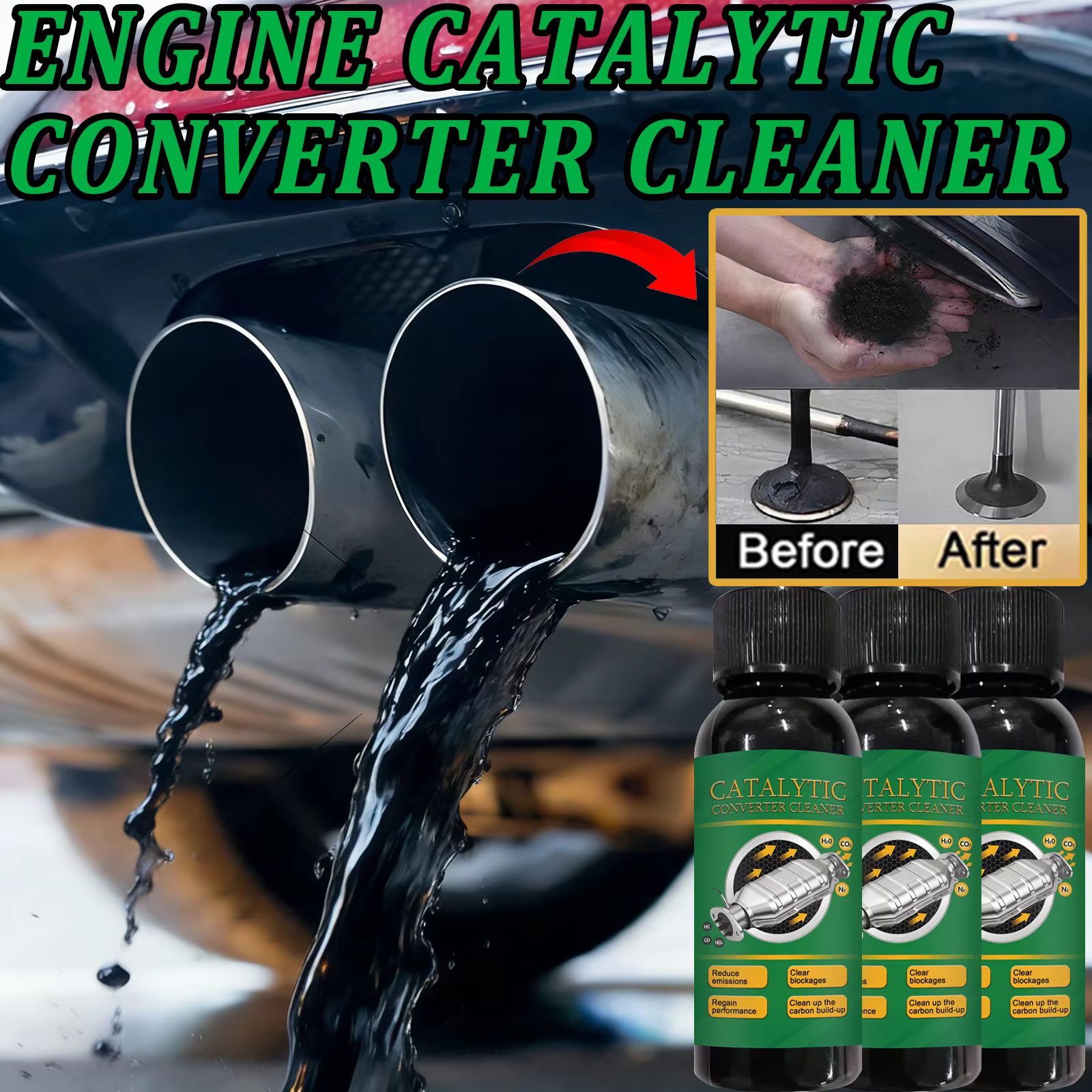 Nettoyant pour convertisseur catalytique, amélioration du moteur, élimination du carbone, réduction de la consommation de carburant pour les voitures diesel et à moteur, universel