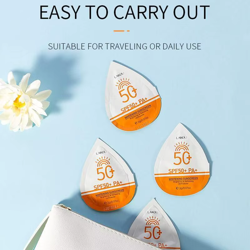 20/30/40/50/100 pièces Mini crème solaire taille de voyage imperméable à l'eau anti-transpiration SPF50 + écrans