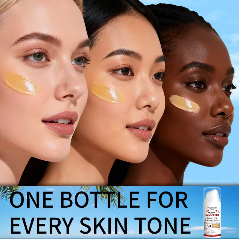 Crème solaire teintée - Effet peau de verre instantané