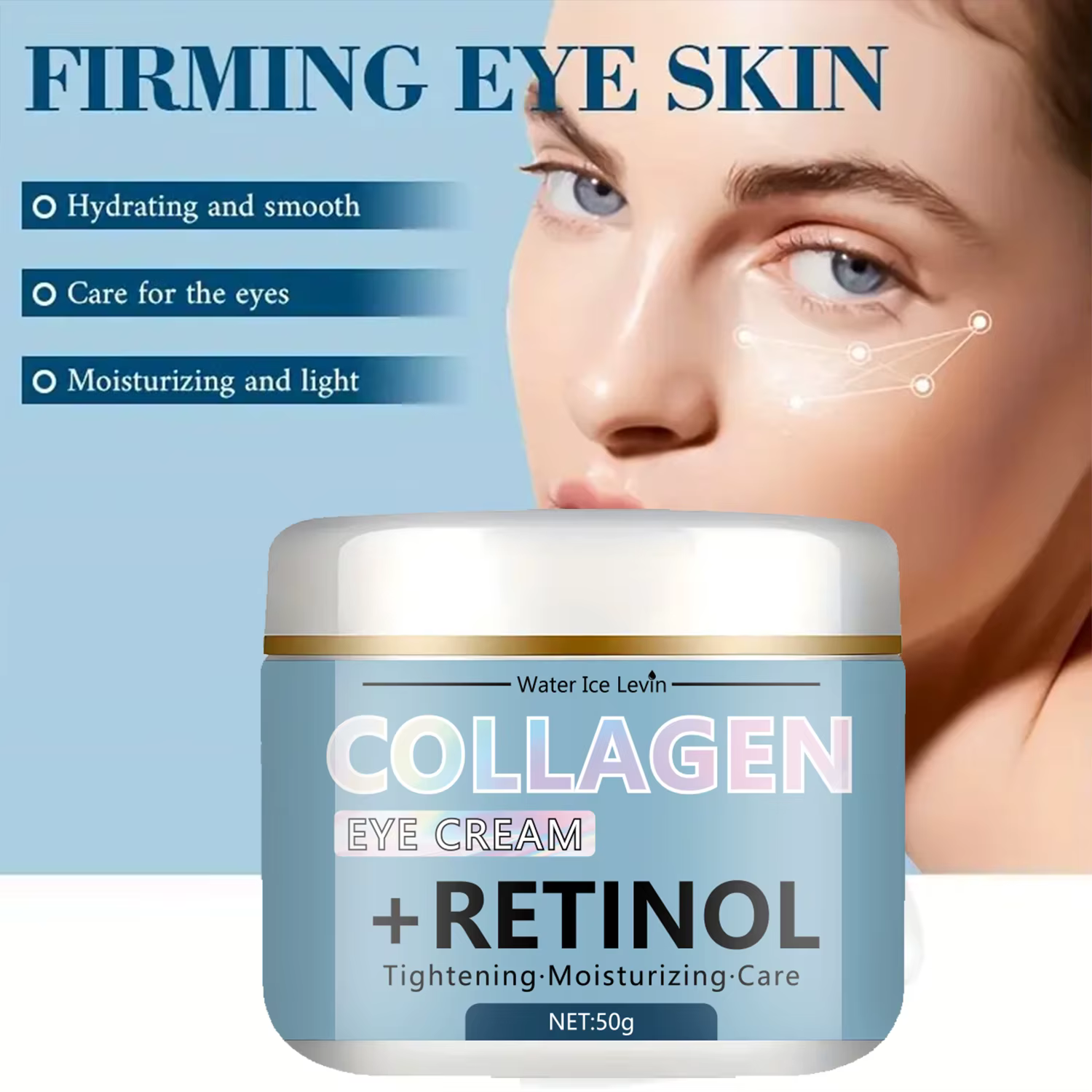 Crème pour les yeux au collagène et au rétinol Water Ice Levin : Texture