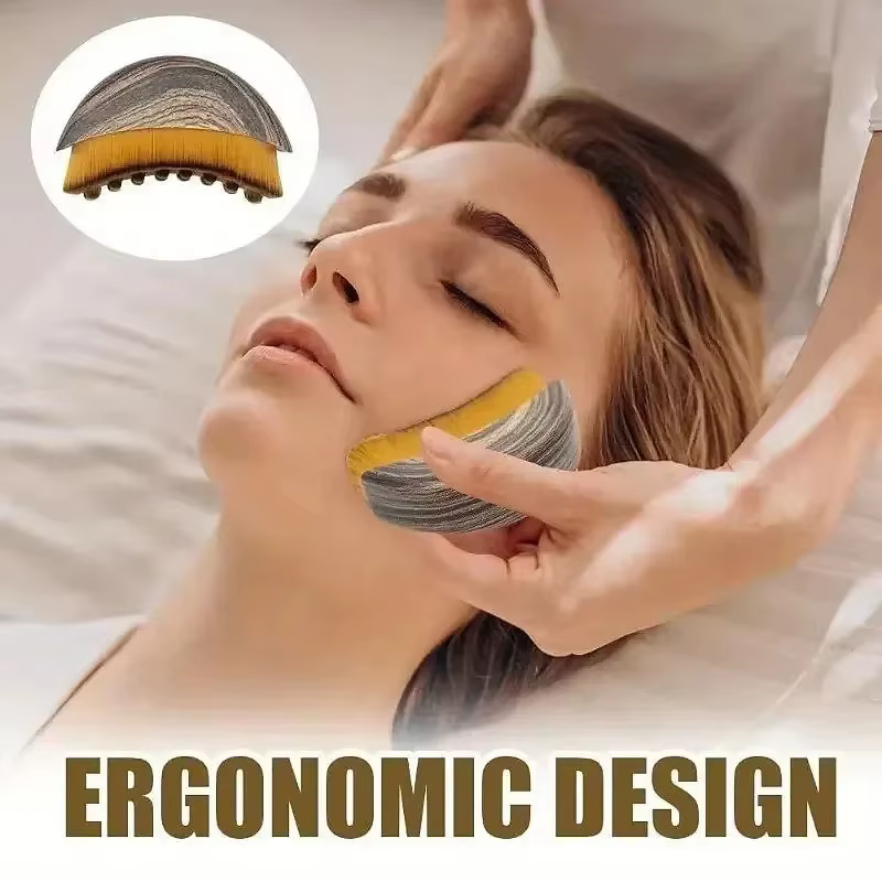 Brosse de massage lymphatique ergonomique pour le visage