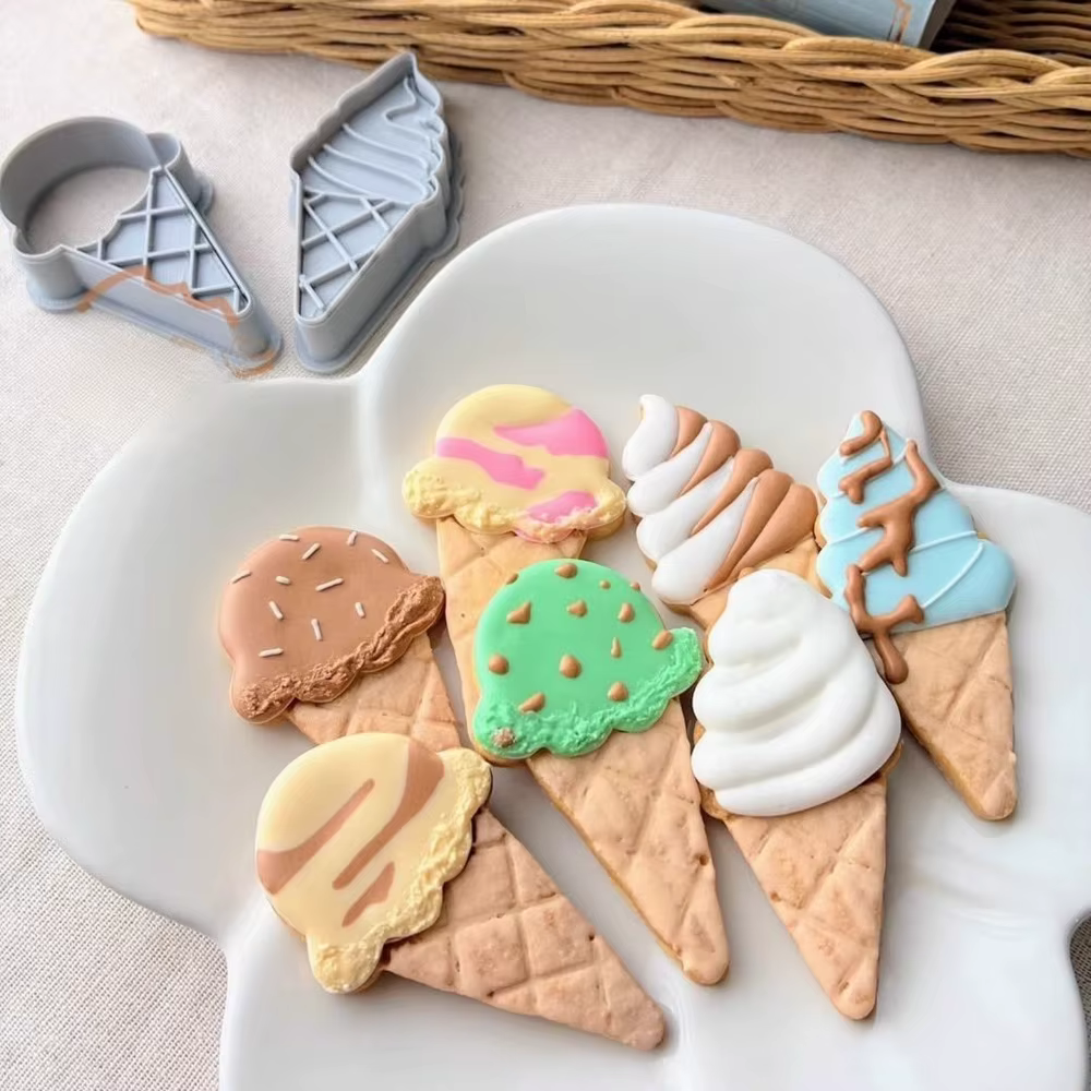 Moule à biscuits en forme de cône de crème glacée, cône de crème glacée, chocolat, Fondant, gâteau, Dessert, outils de fabrication de cadeaux