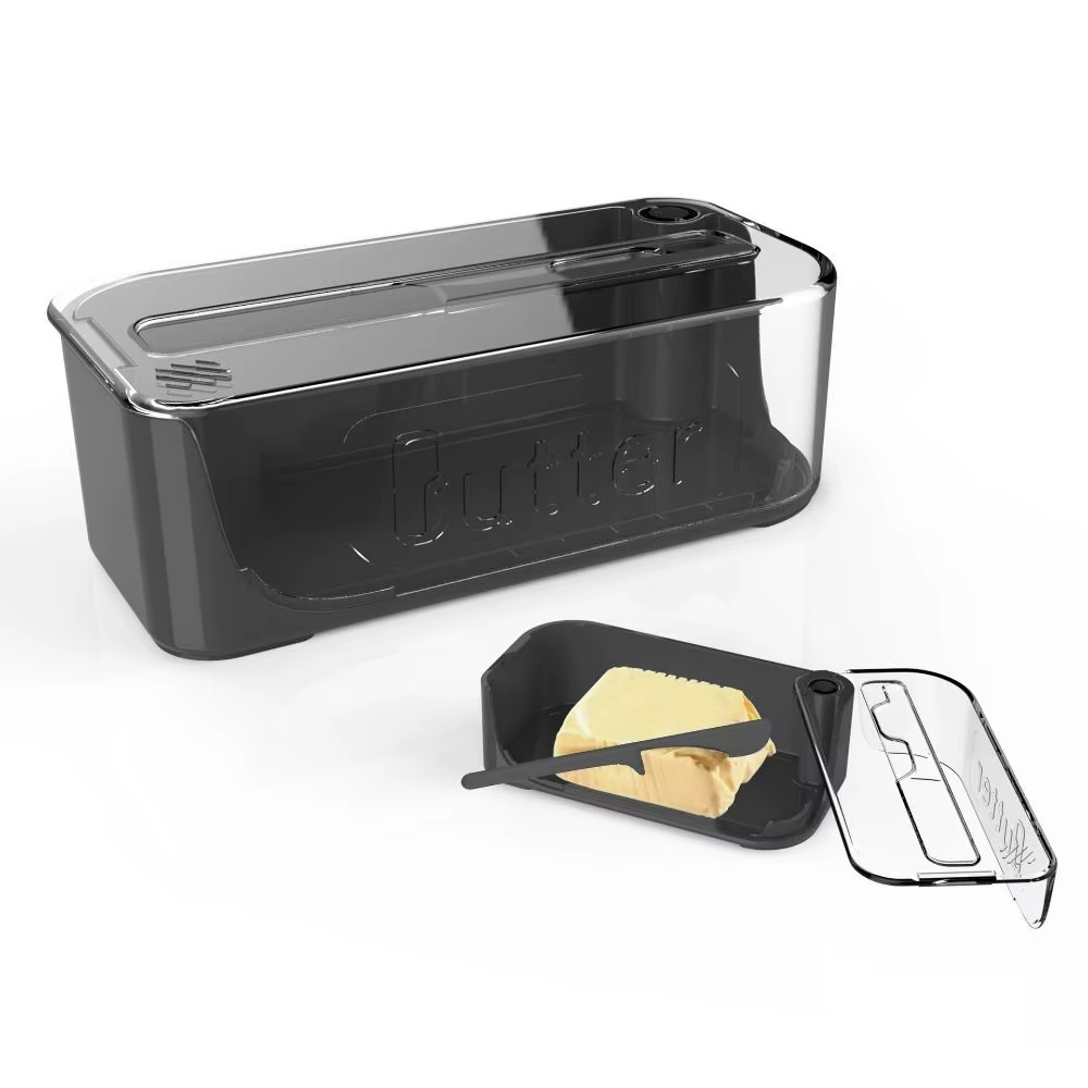 Plat à beurre facile avec couvercle, couvercle rotatif, boîte à fromage crème de qualité alimentaire, spatule à beurre de haute qualité, plateau de maintien du beurre pour la maison