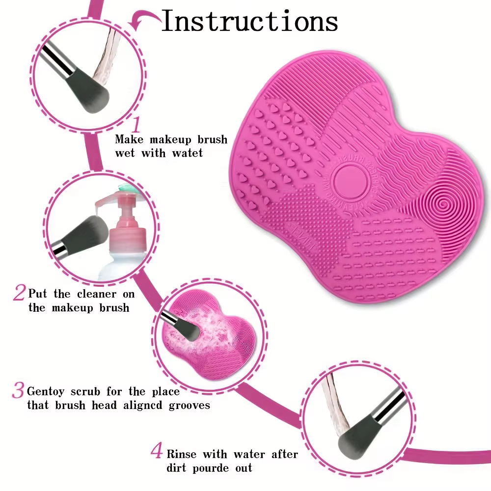 Tampon de nettoyage de brosse de maquillage en forme de pomme en Silicone