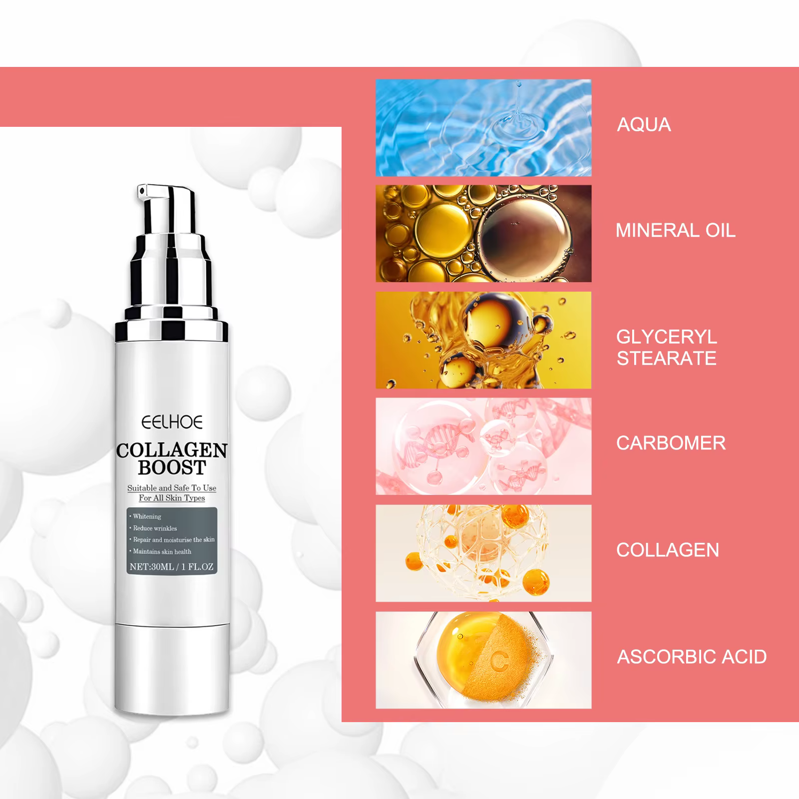 Crème pour le visage rehausseur de collagène