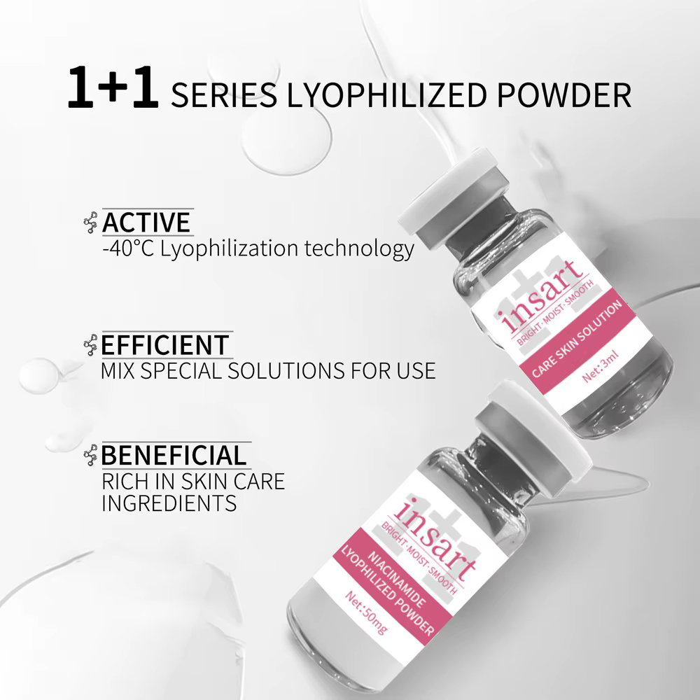 Niacinamide Oligopeptide VC poudre lyophilisée sérum pour le visage Anti-âge éclaircissant Essence hydratante pour tous les soins de la peau
