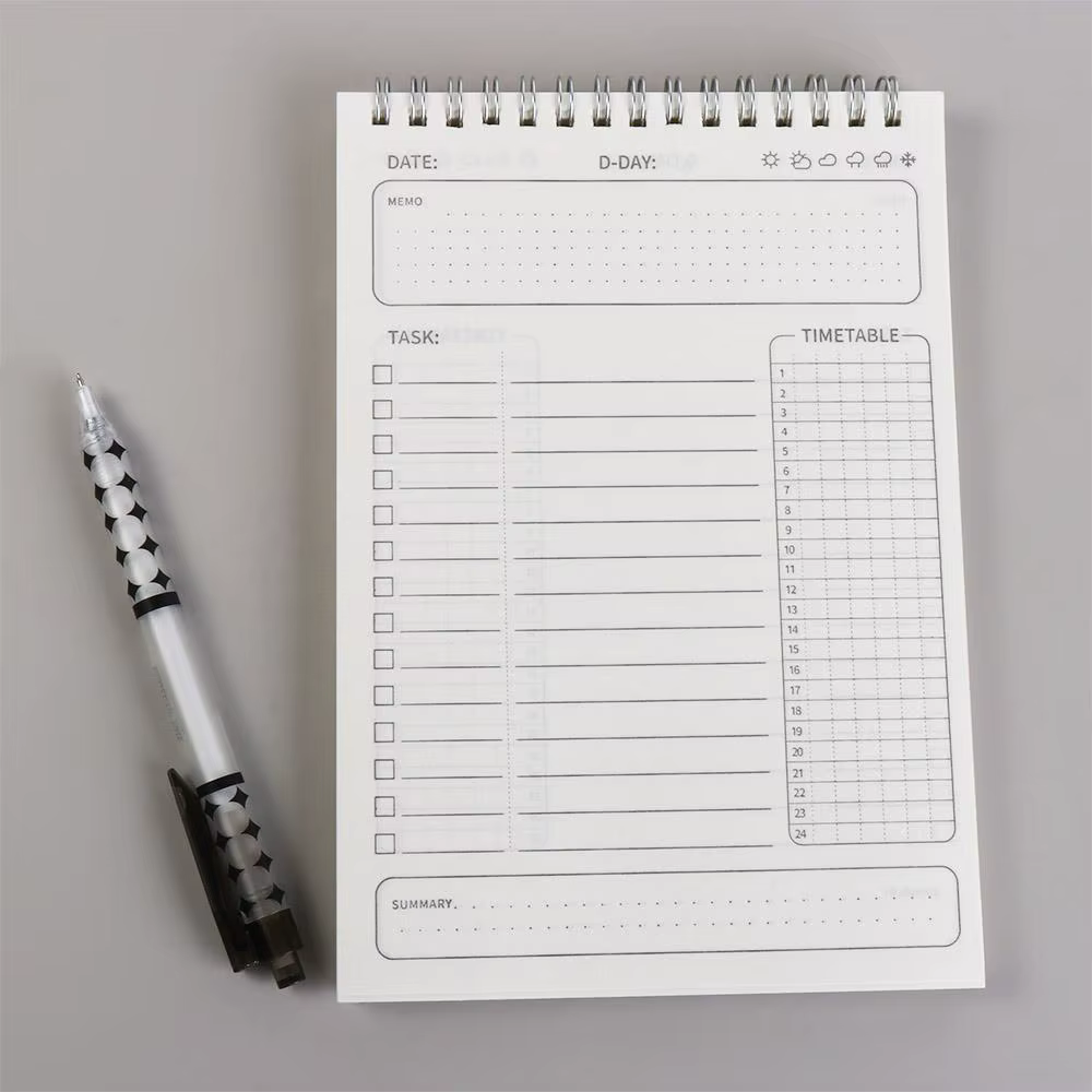 Organisateur d'horloges de forme d'auto-inspection, tableau de planification quotidienne, culture d'habitudes, liste de choses à faire, horloge de planification dans la gestion du temps