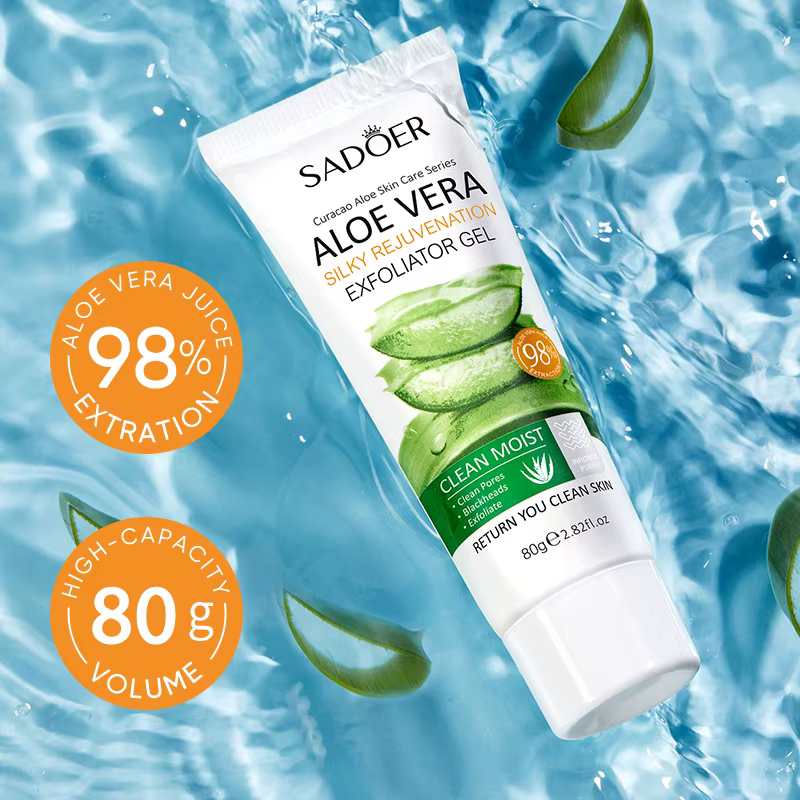SADOER exfoliant Aloe Vera Gel nettoyant pour le visage nettoyage en profondeur