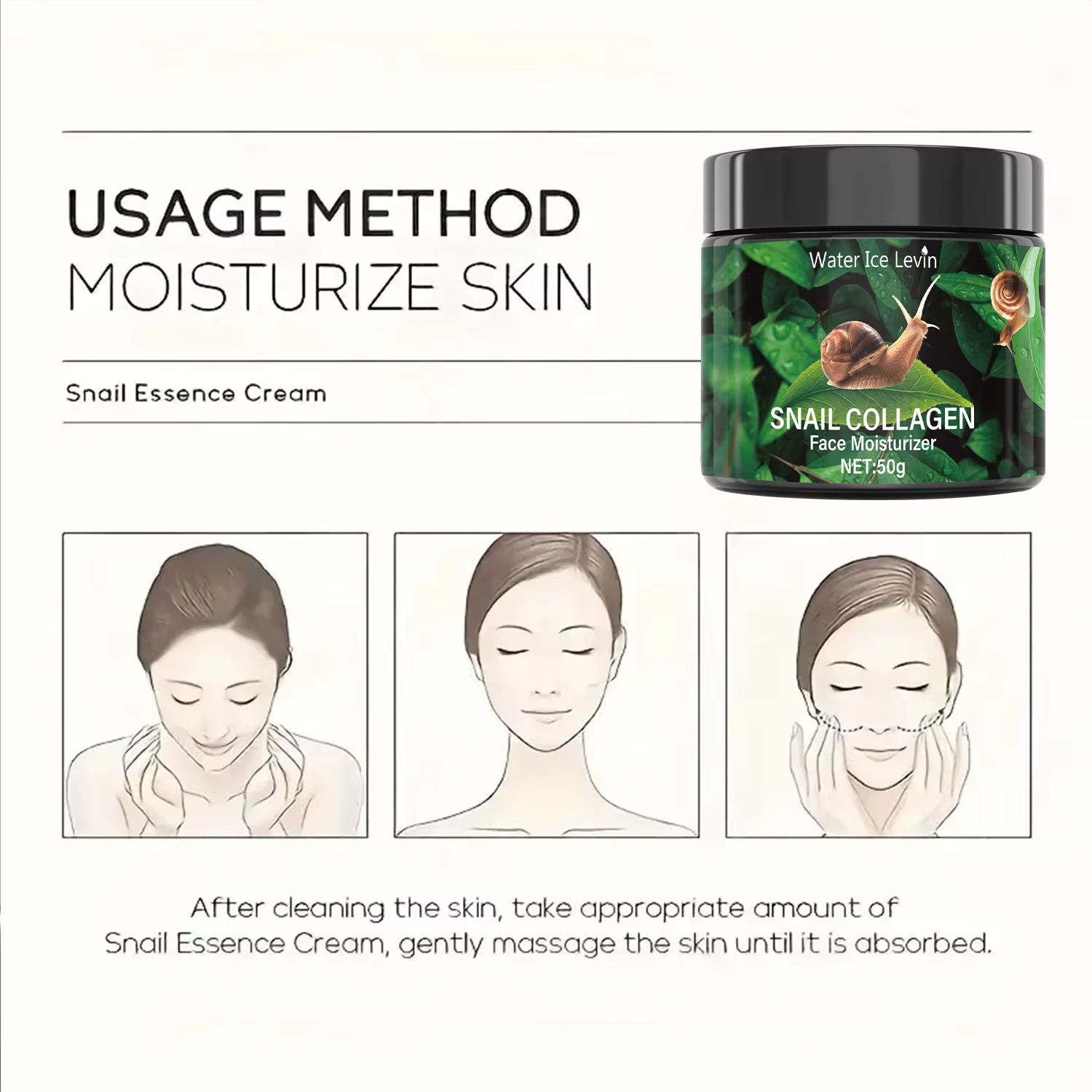 Crème Hydratante Escargot 50g - Collagène Végétal & Vitamine E
