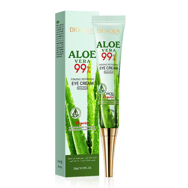 2 pièces/kit BIOAQUA Aloe Vera ensembles de soins de la peau crème pour les yeux du visage hydratant raffermissant