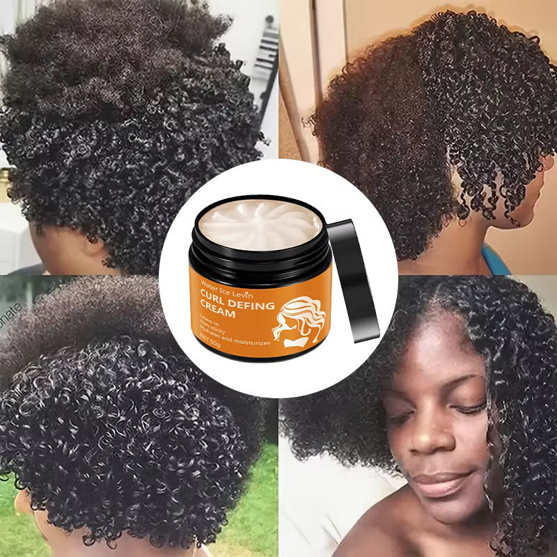 Crème coiffante pour boucles à l'huile de ricin noire 50g