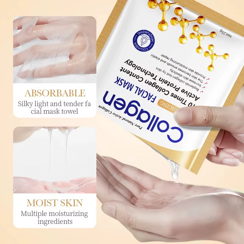 Masque facial anti-rides au collagène