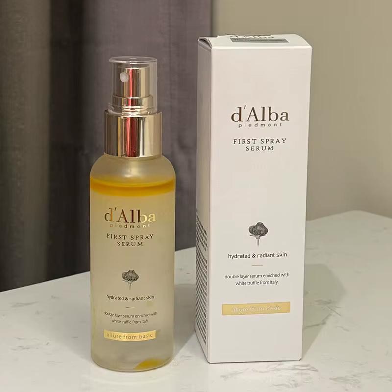 DAlba Corée Sérum Tonique à la Truffe Blanche 100ml, Spray Fixateur Visage Hydratant et Nourrissant, Brillance Naturelle, Essence Soin de la Peau en Brume