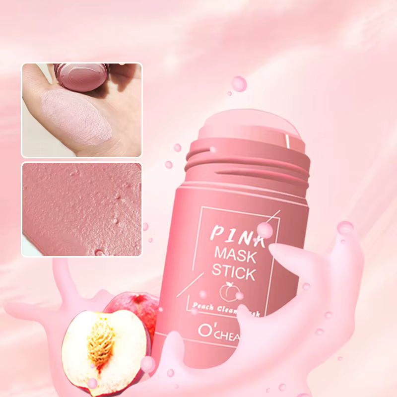 Masque facial solide bâton thé vert miel pêche nettoyage des pores hydratant Long charbon d'aubergine Film de boue
