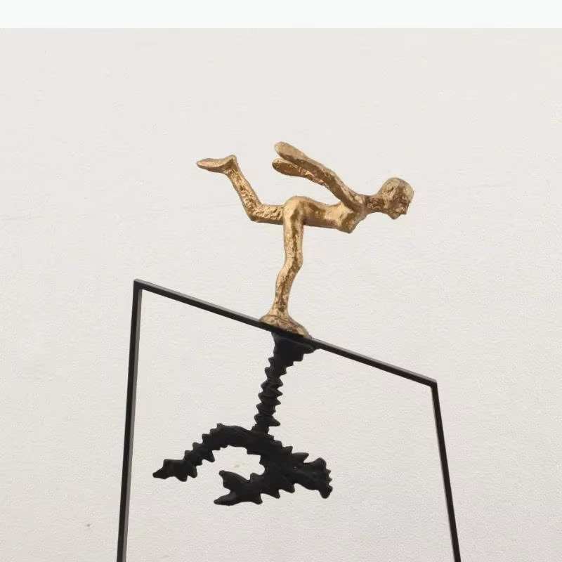 Sculpture de figurine en fonte Ice Dancer, Ornement décoratif pour la maison, Artisanat, Statues, Figurines, Miniatures, Cadeau