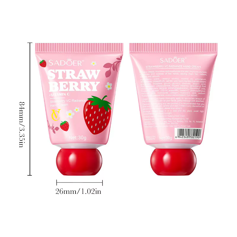 Crème éclaircissante pour les mains SADOER fraise VC (version langue étrangère) 30g