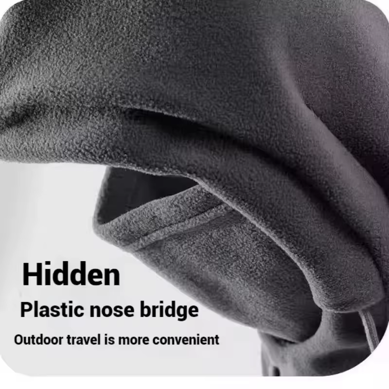 Chapeau d'hiver chaud avec masque et cache-cou 3-en-1, cagoule coupe-vent pour hommes et femmes, chapeau masqué pour le cyclisme, protection contre le froid