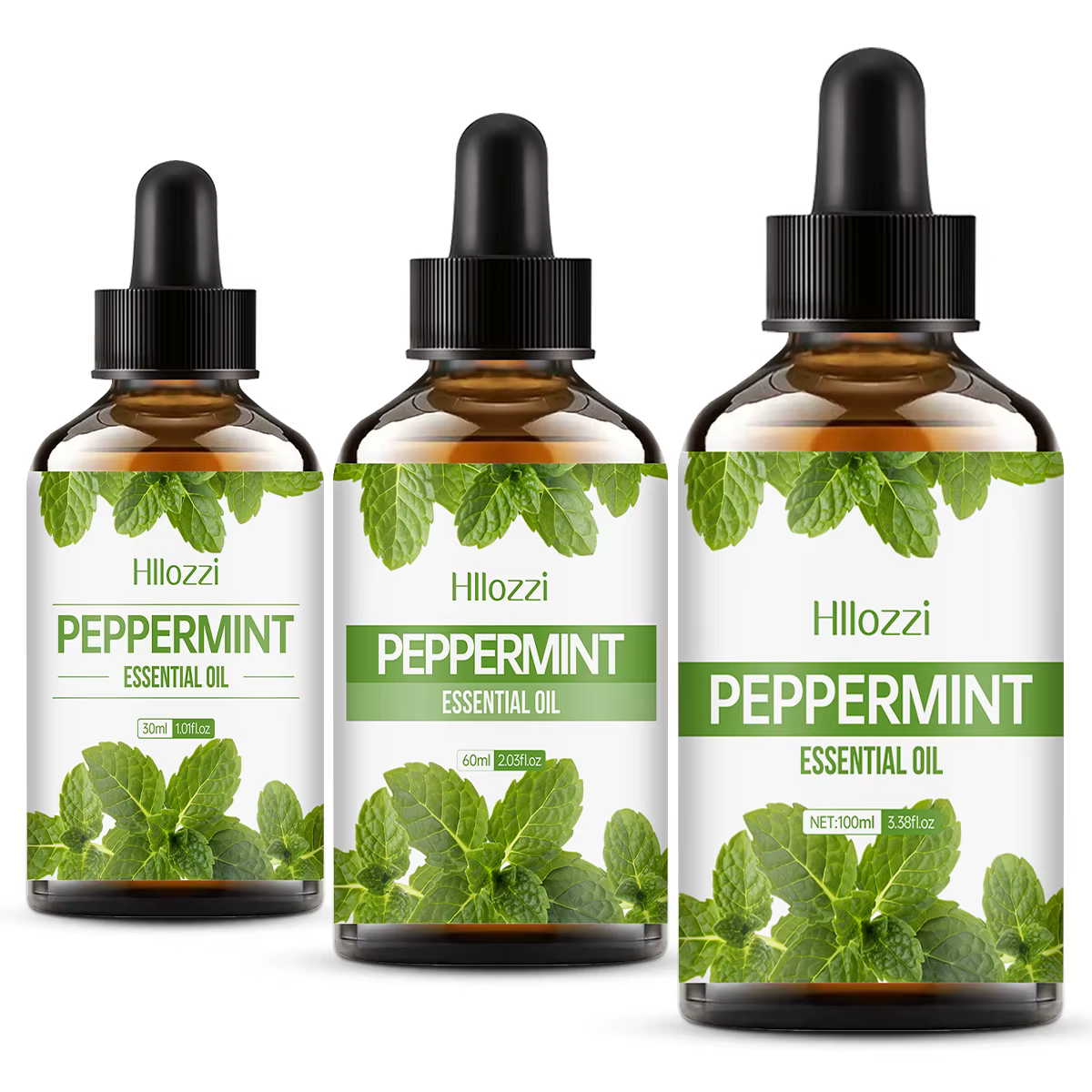 100 ml/60 ml/30 ml huile essentielle de menthe poivrée hydratante multifonctionnelle
