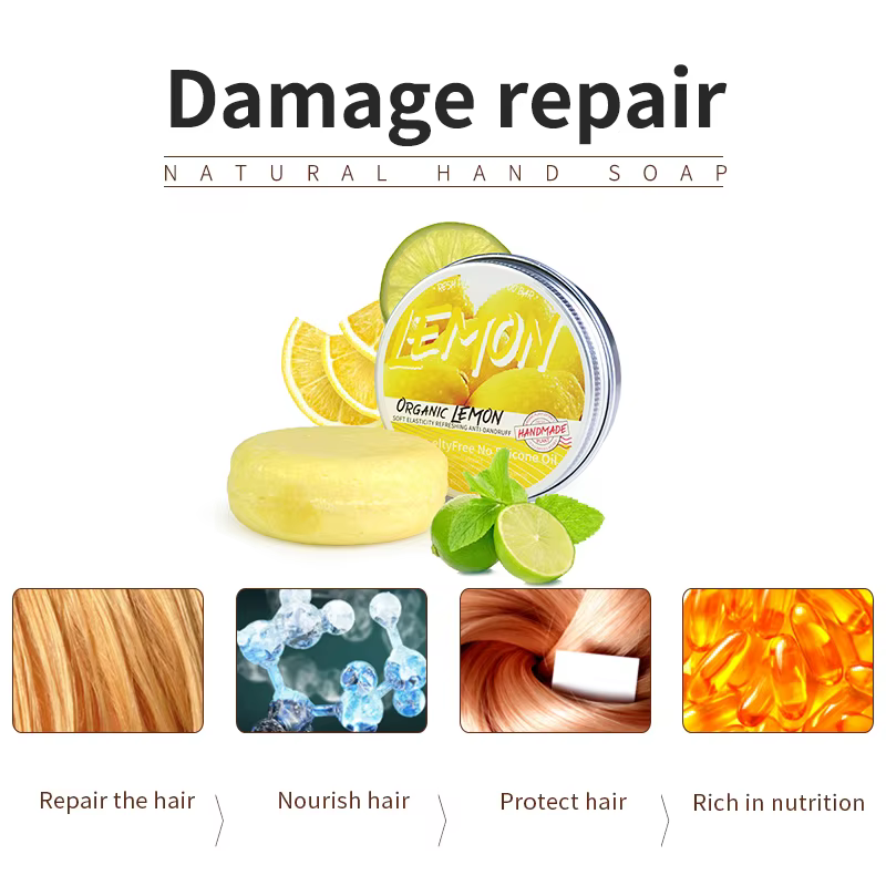 Le shampooing végétal au citron est incliné