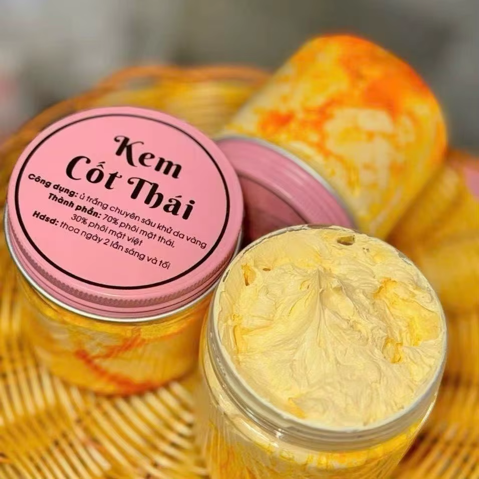 Saussurea Costus Crème pour le corps à base de plantes thaïlandaises 200g - Formule de luxe Elixir en or 24 carats déjeunissant 