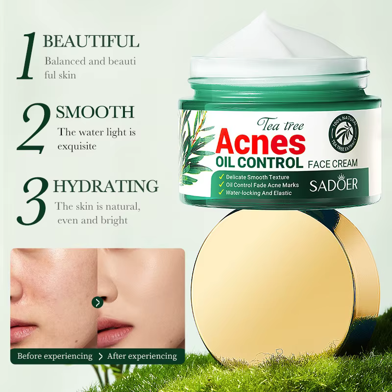 SADOER arbre à thé acné crème pour le visage Anti