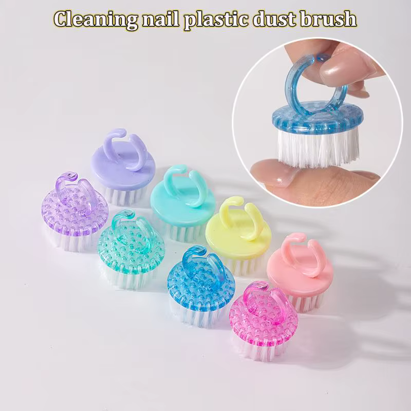Brosses à ongles en plastique, gommage des mains, brosse de nettoyage des détails, dépoussiéreur, nettoyant pour Nail Art, manucure, outils poussoirs de cuticules