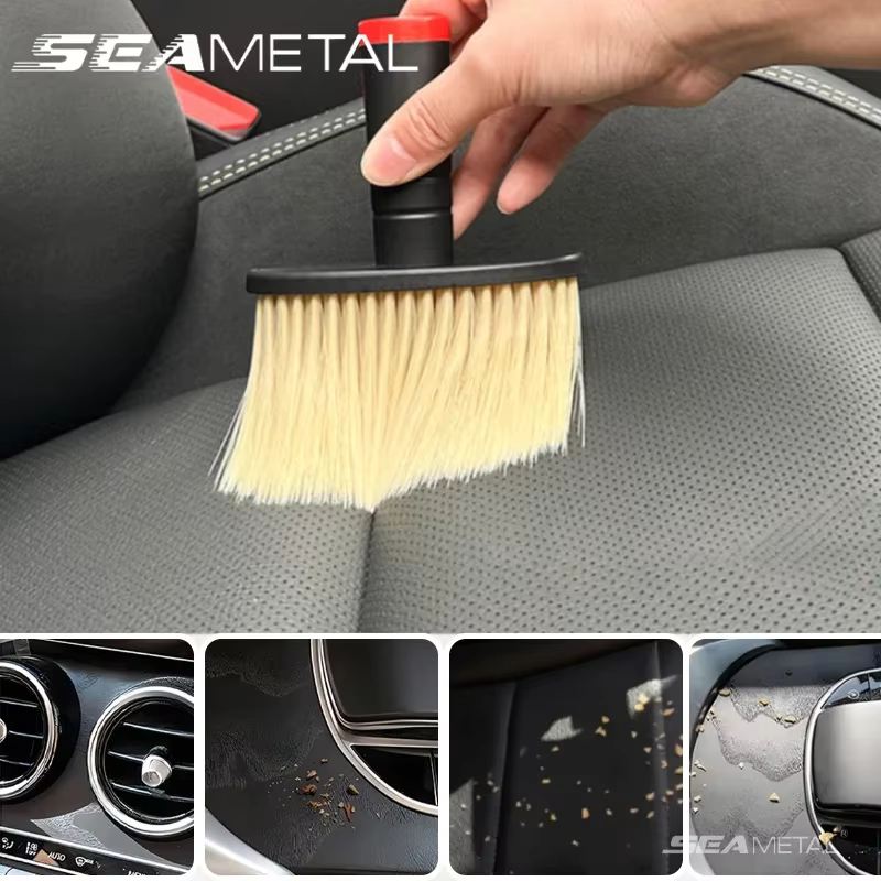 SEAMETAL brosse de lavage de voiture dépoussiéreur voiture climatiseur sortie dépoussiéreur brosse à poils souples brosses pour outils de nettoyage de voiture