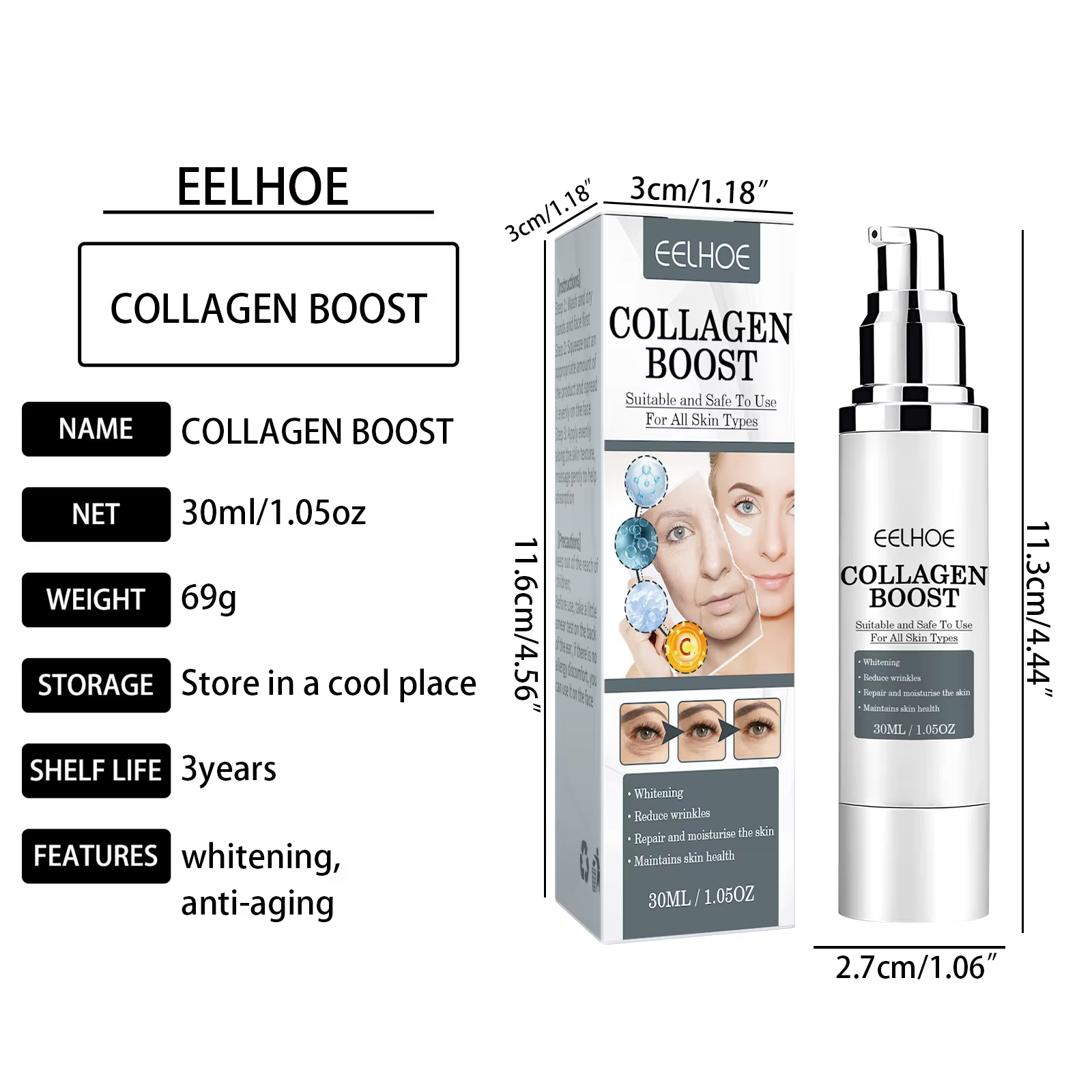 Crème pour le visage rehausseur de collagène
