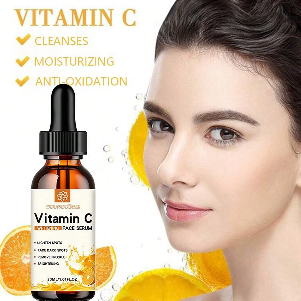 L'essence pour le visage à la vitamine C contient l'acide hyaluronique dissolvant de taches foncées réparation