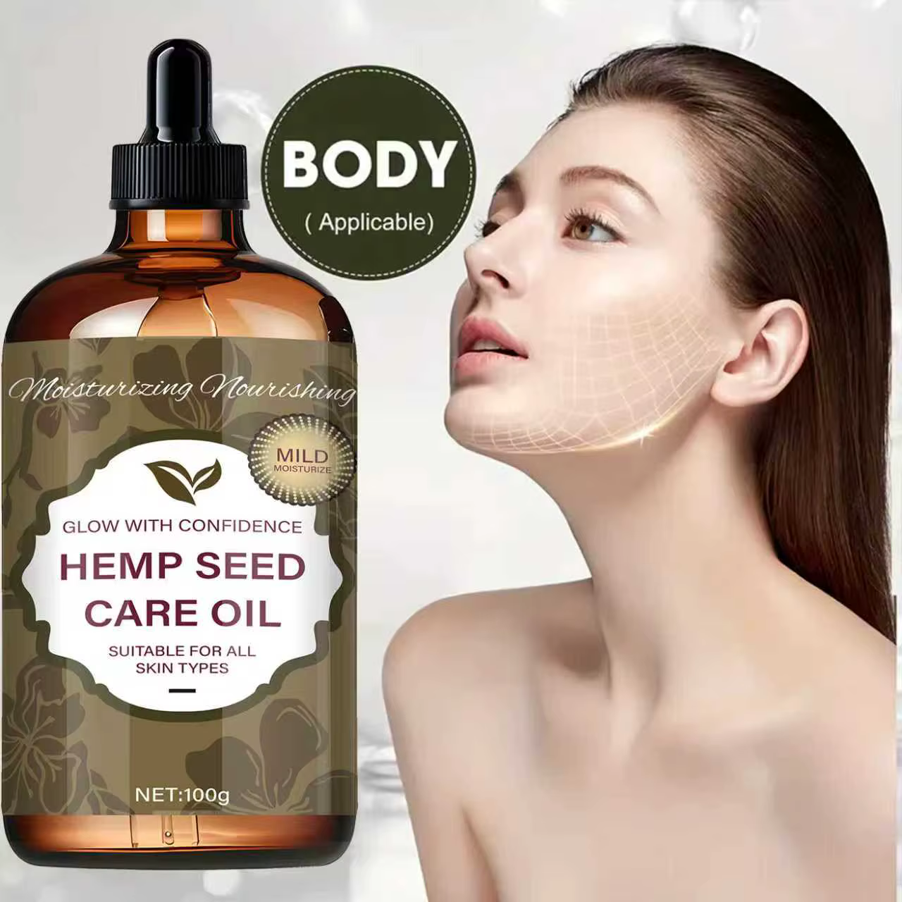 Huile de soin des graines de chanvre – Texture légère et délicate