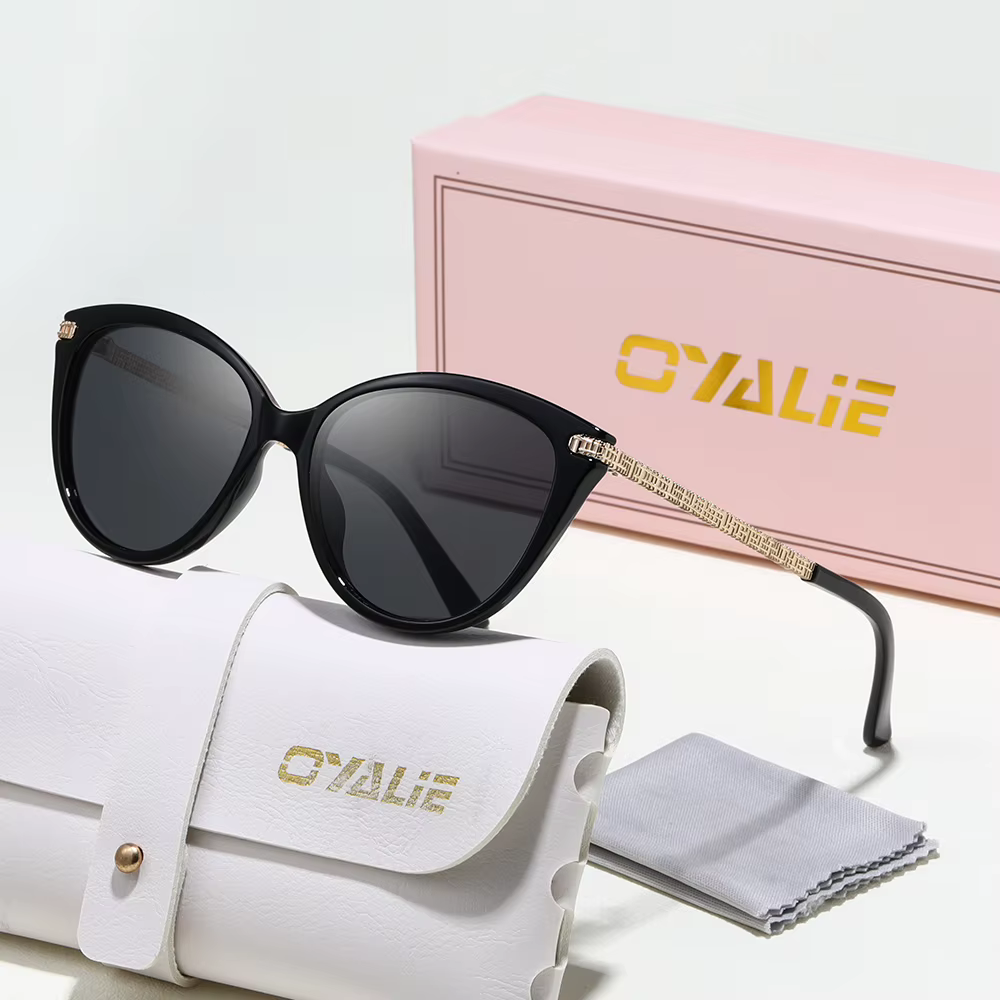 Lunettes de soleil œil-de-chat Oyalie tendance pour femmes, au design rétro et élégant, peuvent sublimer efficacement les contours du visage, conviennent à diverses formes de visage et se assortissent