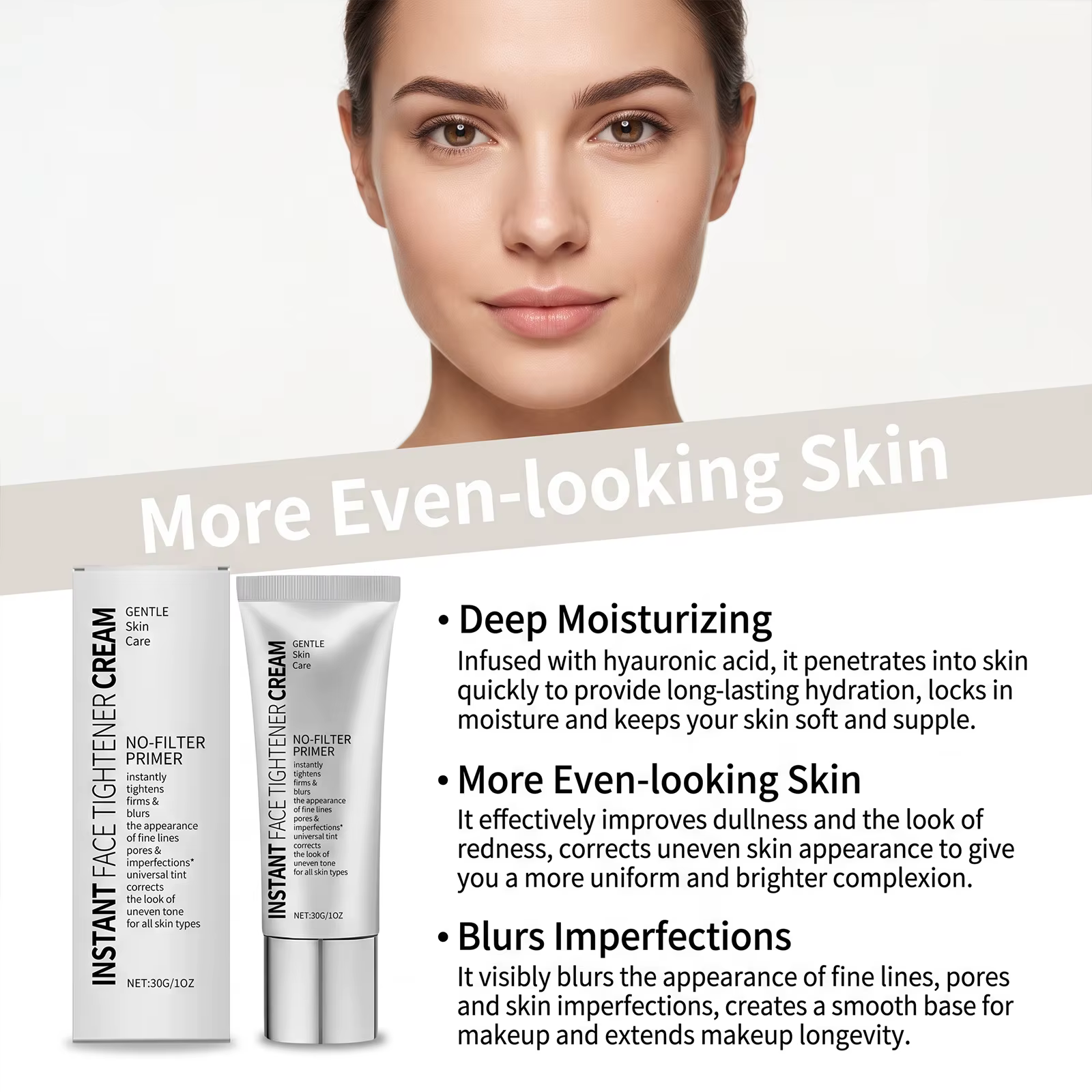 Crème de base hydratante pour le visage, lisse les ridules, répare la barrière cutanée, nourrit en profondeur, base de maquillage douce, tous types de peaux