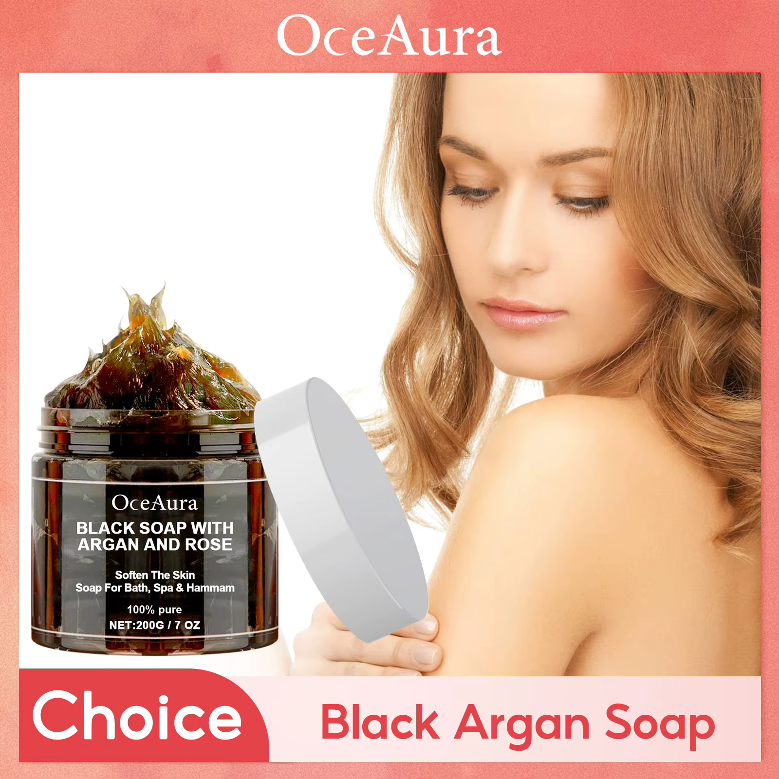Savon nettoyant noir, exfoliant en profondeur