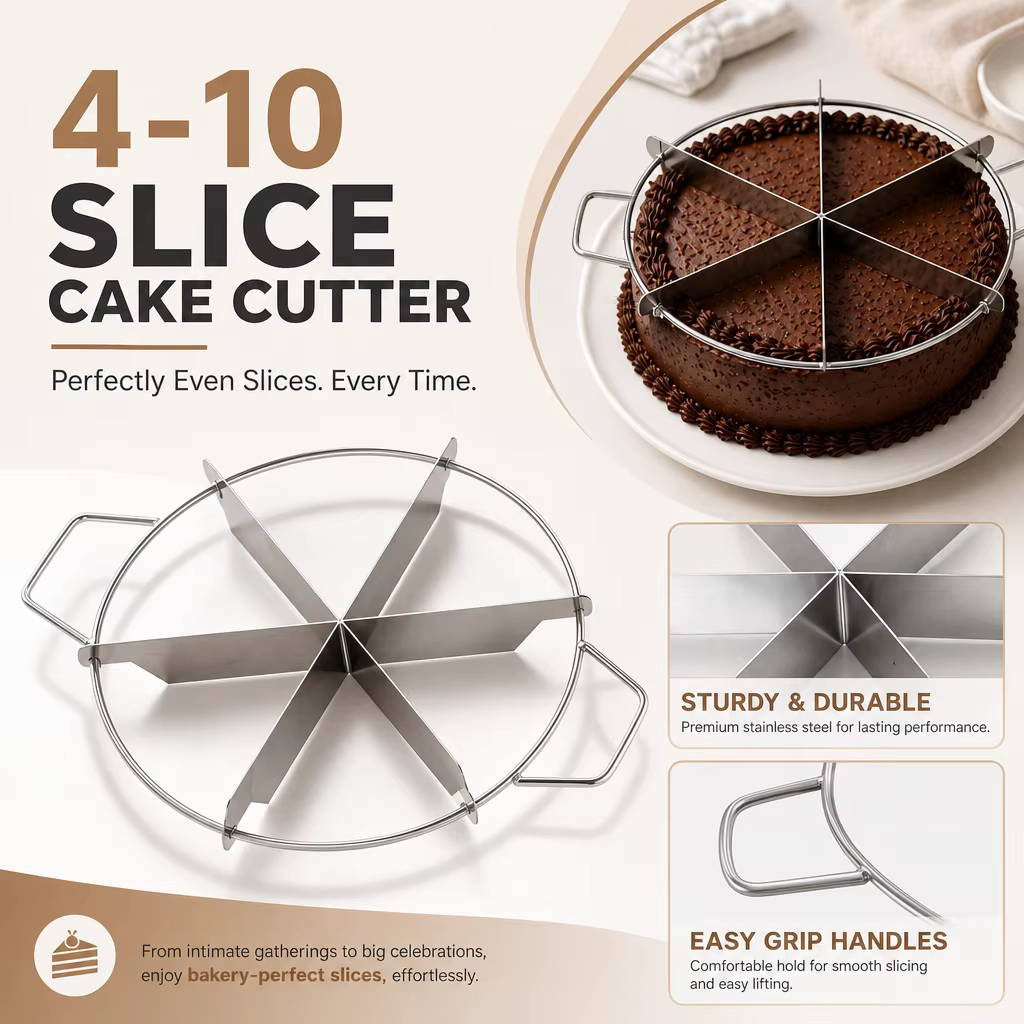 Coupe-gâteau et trancheuse en acier inoxydable, 4 à 10 pièces, trancheuse à pâtisserie, trancheuse à pizza et à tarte, outils de portionnement de cuisine pour une découpe uniforme