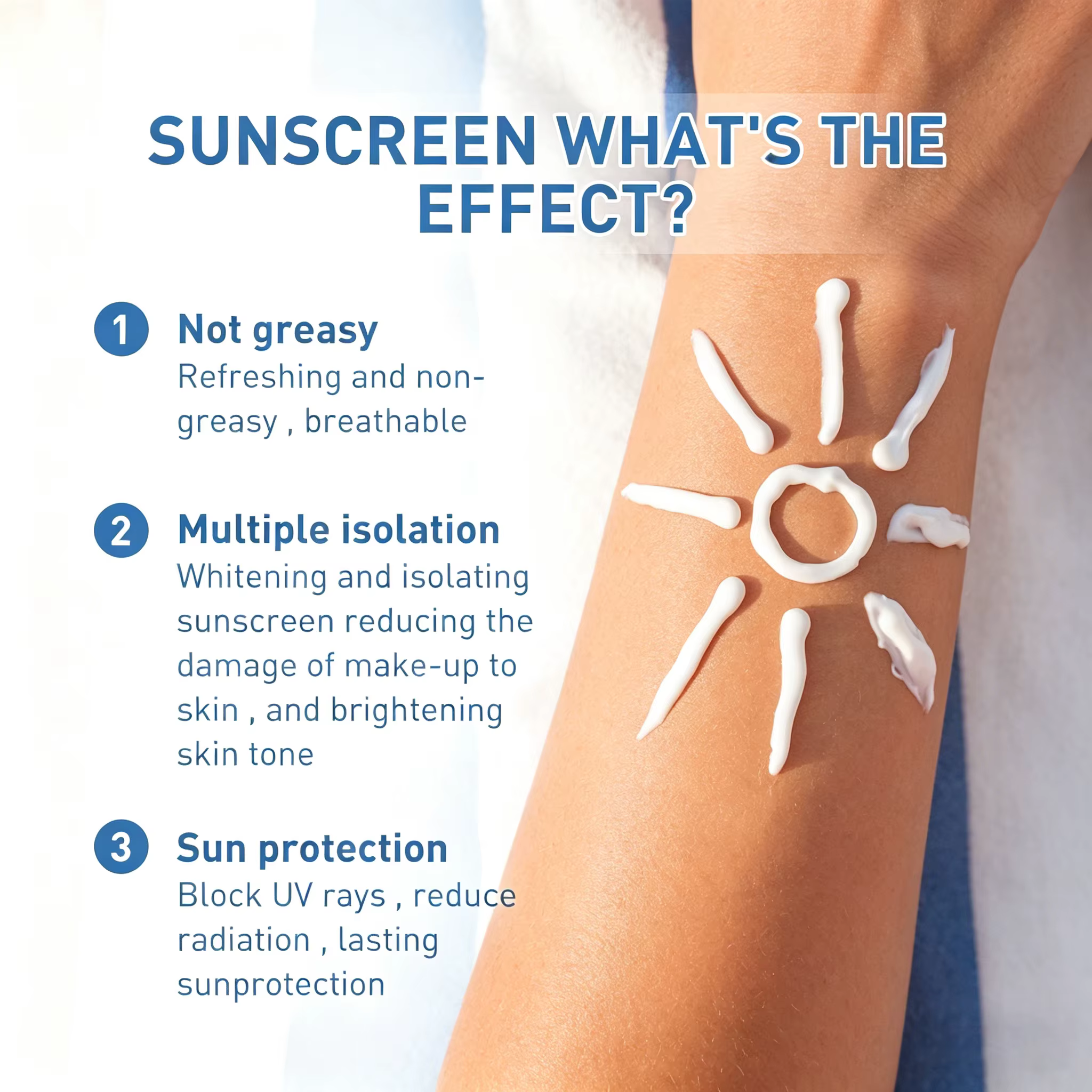 Crème solaire hydratante SPF50+ PA+++ à large spectre