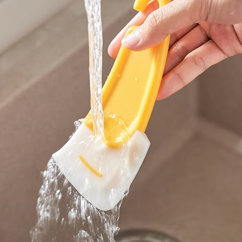 Spatule en silicone pour résidus alimentaires, grattoir à gâteau, cuisson, livres de cuisine, casserole SAF, plat à huile, brosse propre, lame souple