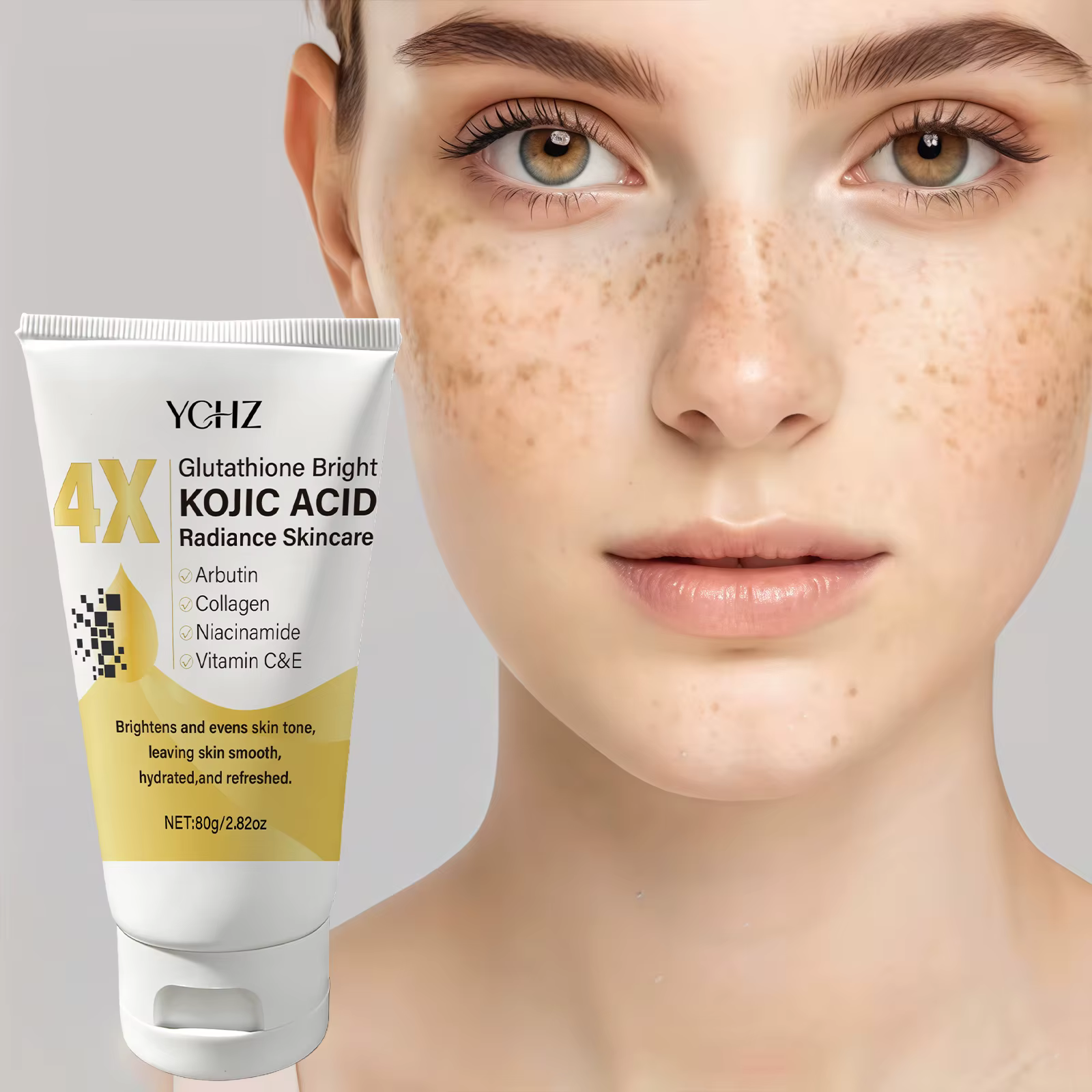 Crème pour le visage à l'acide kojique, unifie le teint, élimine les taches brunes et la terneur de la peau - Non grasse, convient aux hommes et aux femmes - Crème éclaircissante et hydratante, pour u