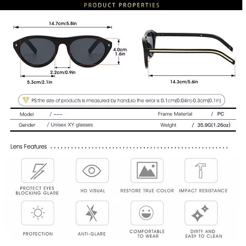Nouvelles Lunettes de Soleil de Créateur pour Femme, Style Œil de Chat, Rétro Tendance, Ovales avec Rivets, Y2K, Protection UV400, Gafas