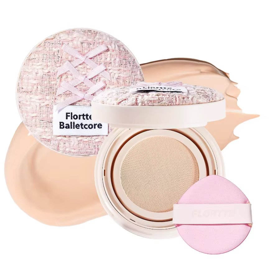 FLORTTE Base De Maquillage Ballet fond De teint liquide végétalien doux coussin d'air BB CC crème contrôle De l'huile