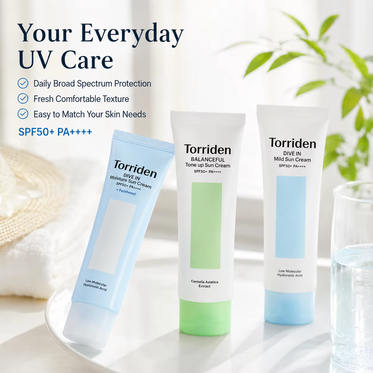 Crème solaire Torriden SPF 50+ pour le visage