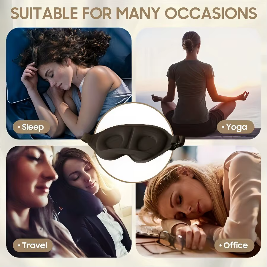Masque pour les yeux tridimensionnel 3D pour dormir et ombrer