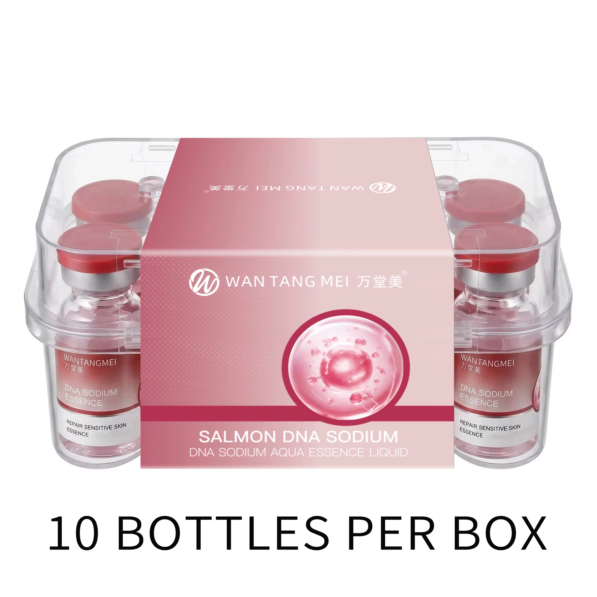 Sérum Ampoule Anti-rides au DNA de Saumon et Collagène, Essence Hydratante Visage Éclaircissante et Raffermissante pour Atténuer les Rides Fines