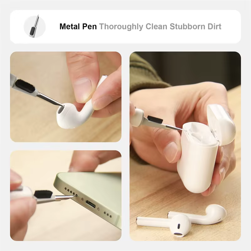 Kit de stylo de nettoyage pour écouteurs et téléphones portables, pour IPhone 17 16 15 14 13 Pro Max Samsung Airpod brosse Limpiador, outil de nettoyage, accessoires