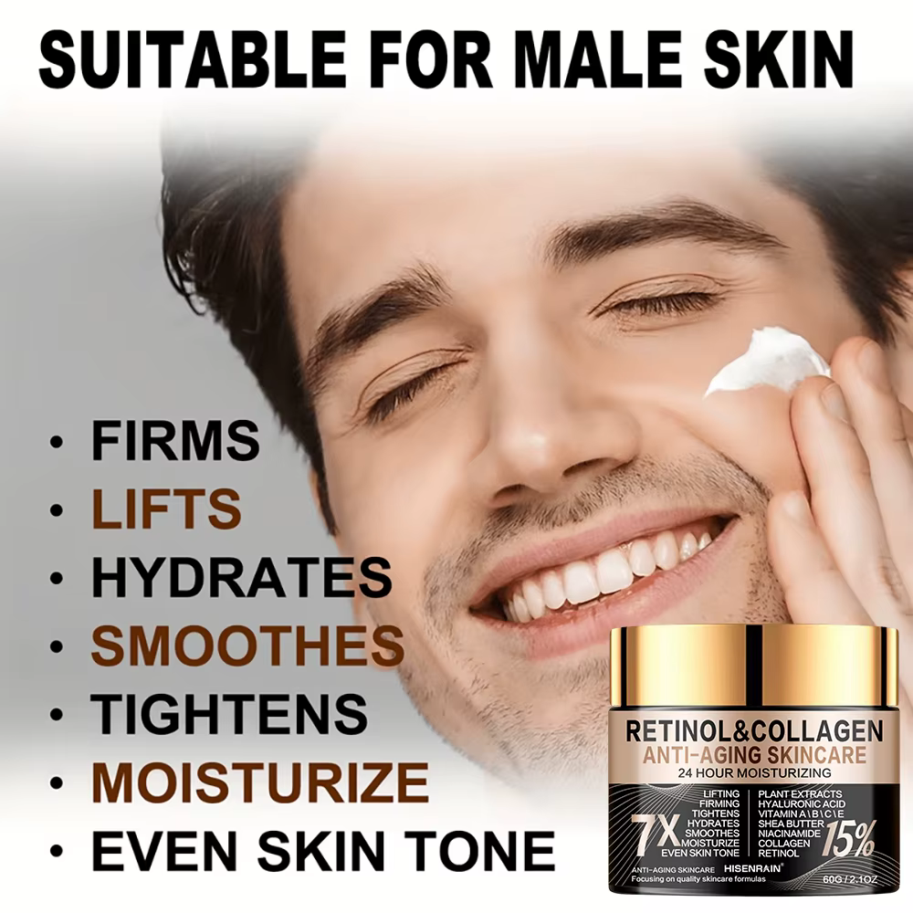 Crème visage au collagène au rétinol HISENRAIN – Hydratant intense anti-âge