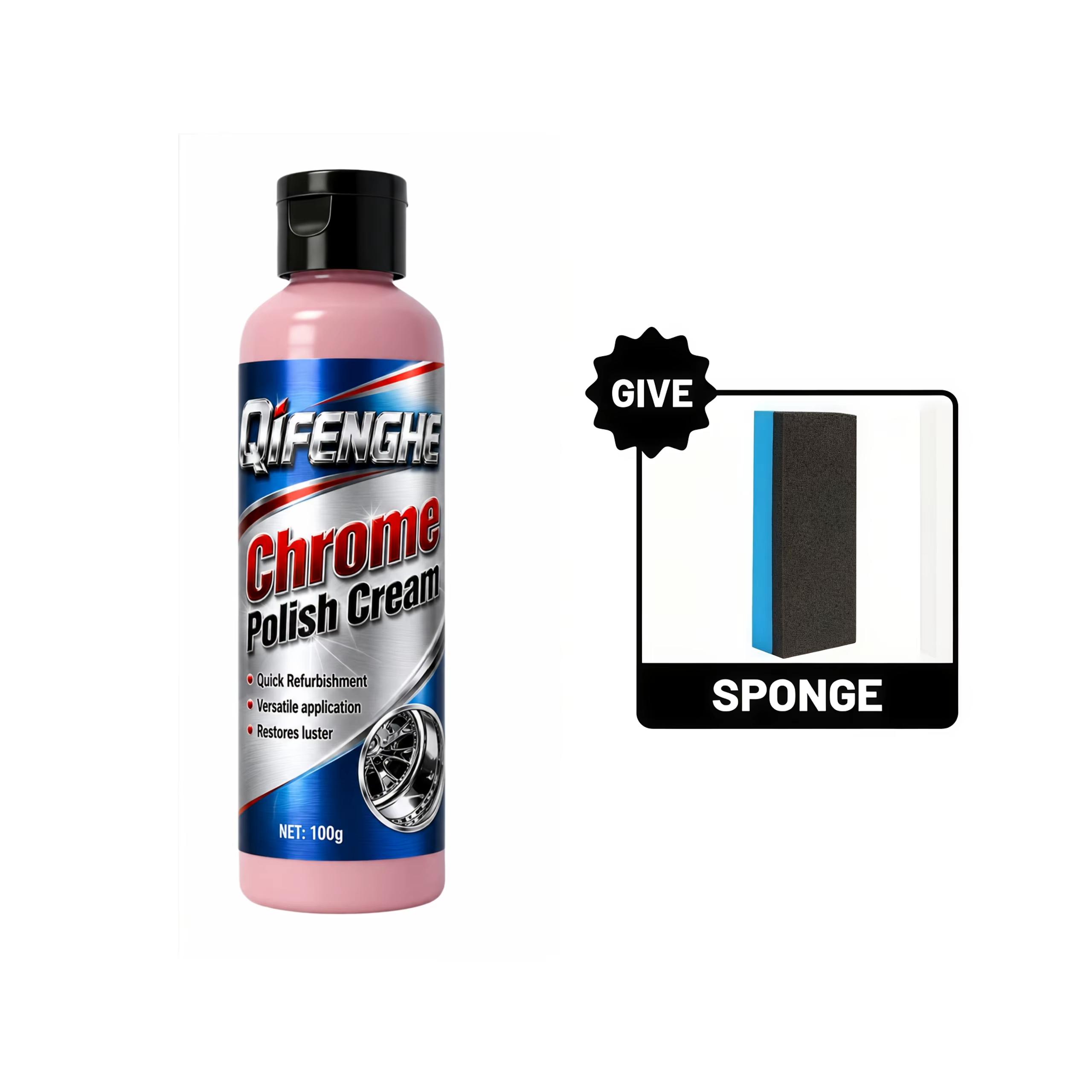Crème de polissage chromée 100g - Composé de polissage rapide qui nettoie, protège et confère une brillance durable à vos accessoires chromés.
