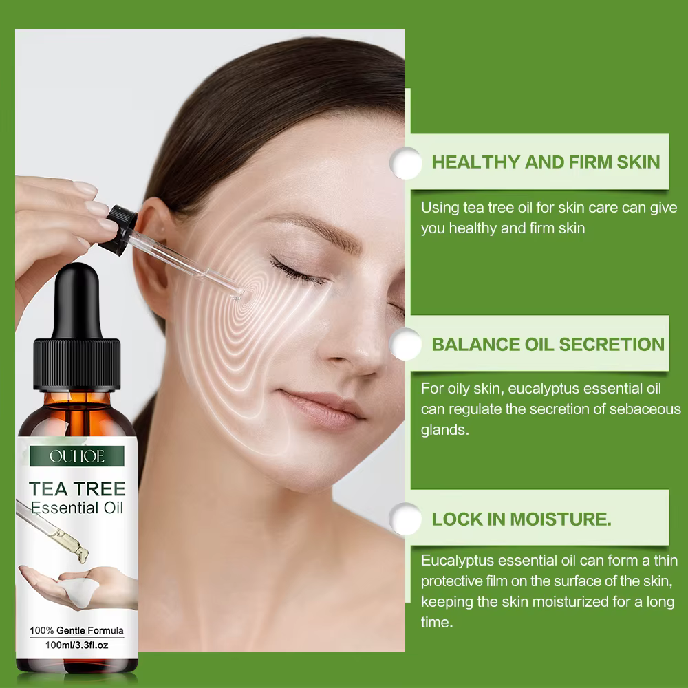 Huile Essentielle Pure d'Arbre à Thé Naturelle Hydratante pour le Visage