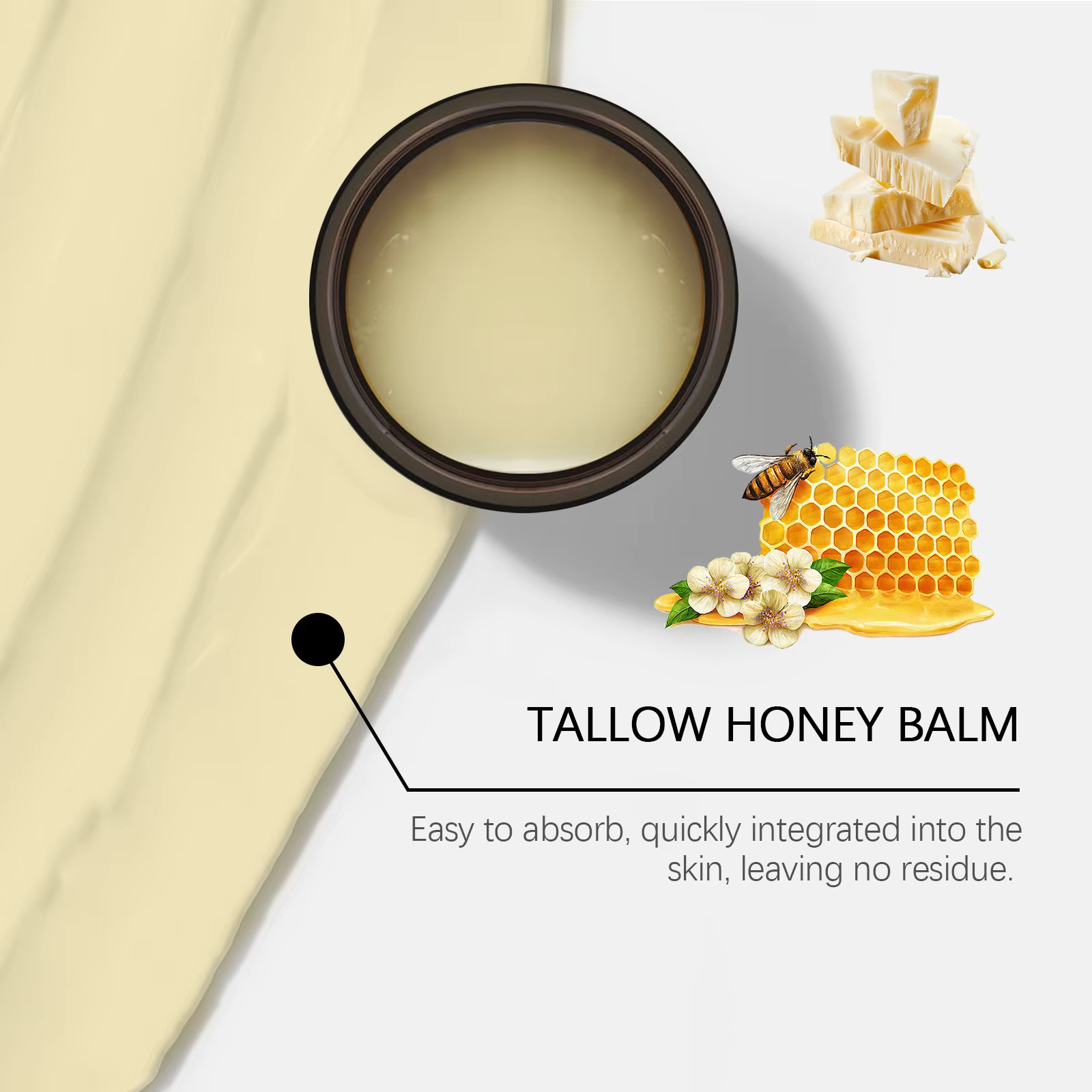 Crème hydratante au miel de Tallow de boeuf