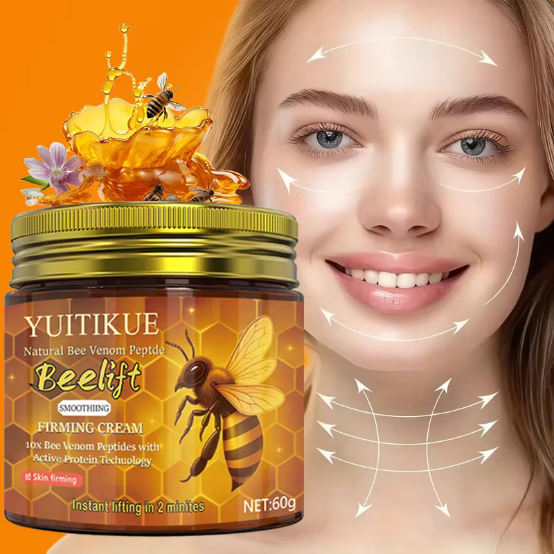 Crème raffermissante au peptide de venin d'abeille naturel avec 10 peptides de venin d'abeille et proteines actives, soulevant instantané dans deux minutes