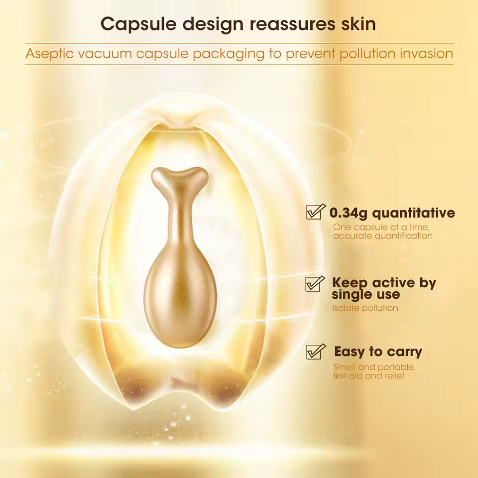 Fullerène Placenta Capsule Essence visage éclaircir sérum hydratant nourrissant Anti-rides vitamine E acide hyaluronique soins de la peau